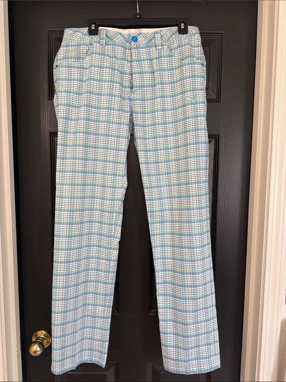 Puma Light Blue and White Plaid Men’s Chinos